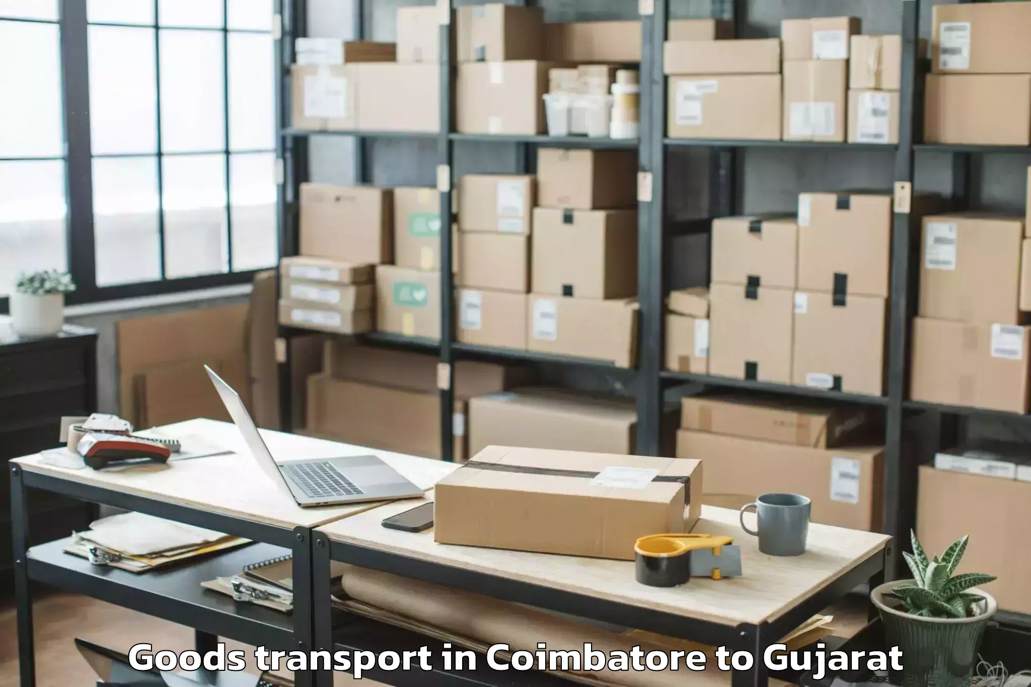 Book Coimbatore to Karnavati University Gandhinag Goods Transport Online